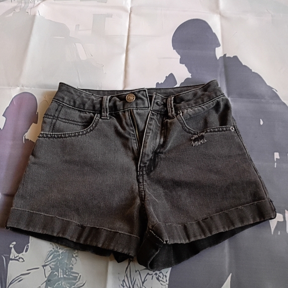 Rewash Pants - By Rewash Charcoal Jean Shorts Size 00/23